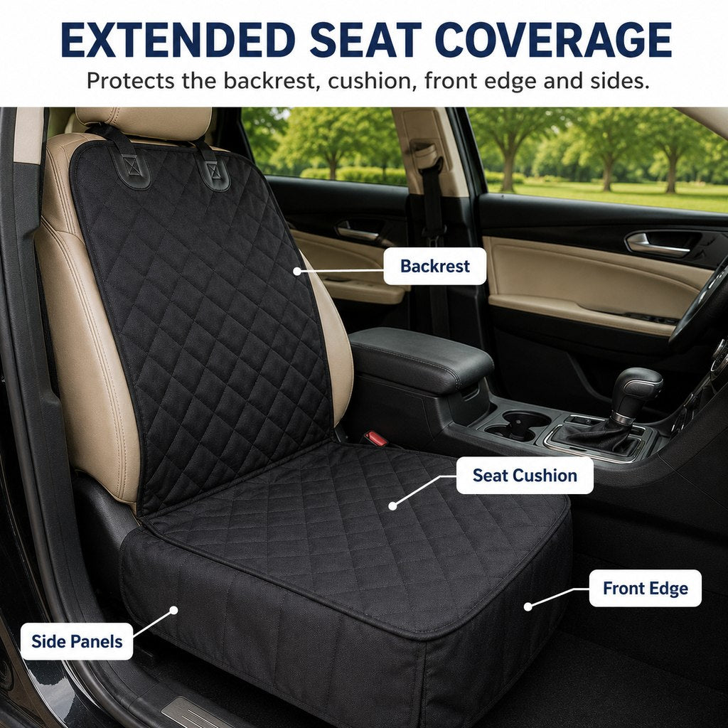 Front Seat Dog Car Seat Cover with Seat Belt Tether