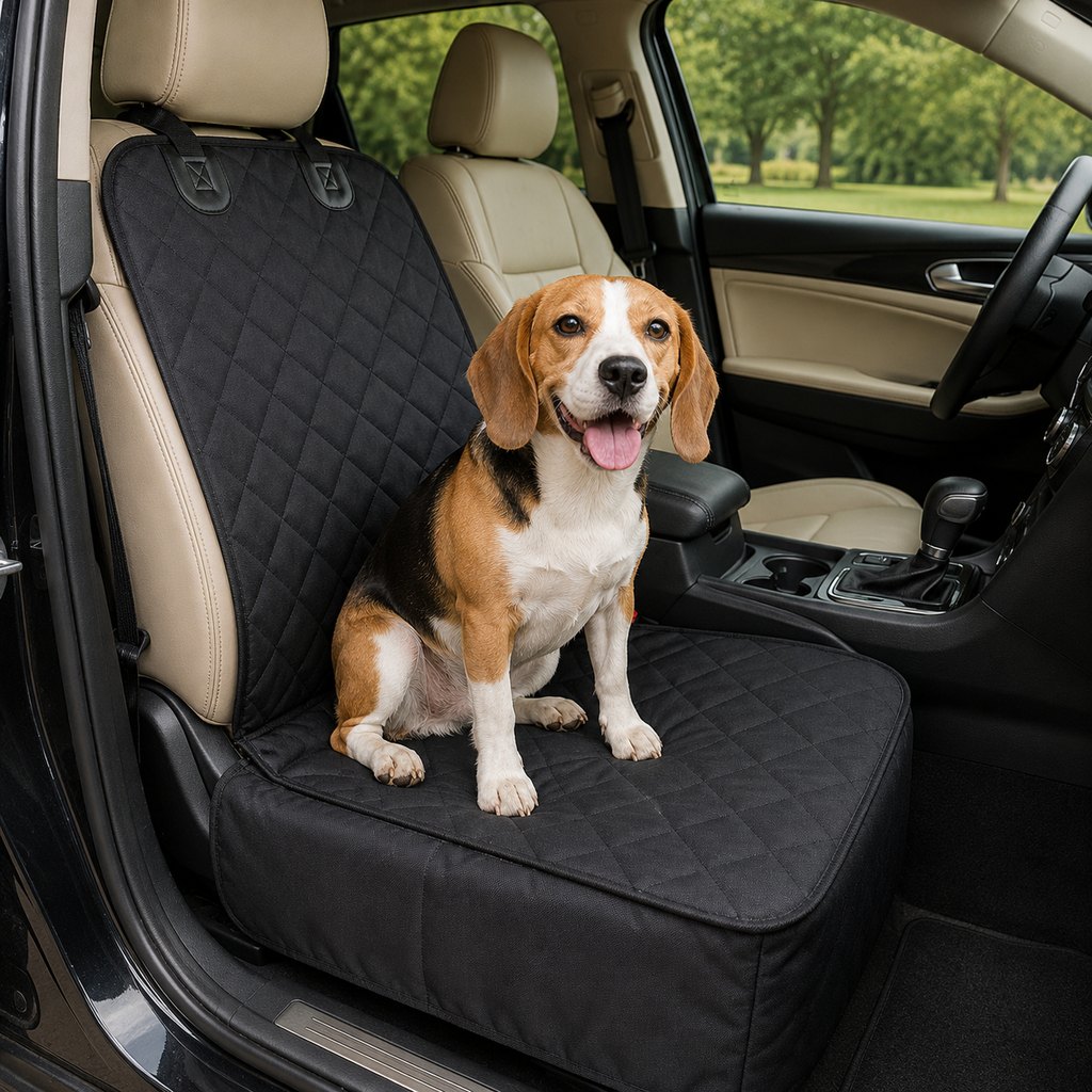 Front Seat Dog Car Seat Cover with Seat Belt Tether