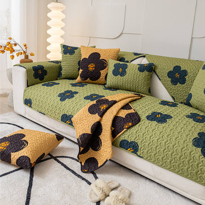 Caramel Macchiato Cotton Non-Slip Sofa Slipcover