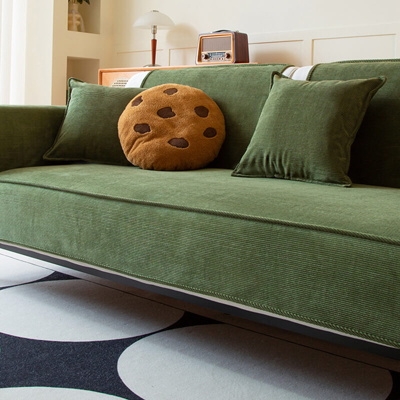 Elegant Corduroy Sofa Protector with Non-Slip Backing