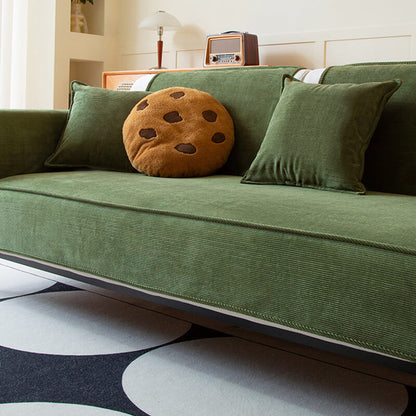 Elegant Corduroy Sofa Protector with Non-Slip Backing