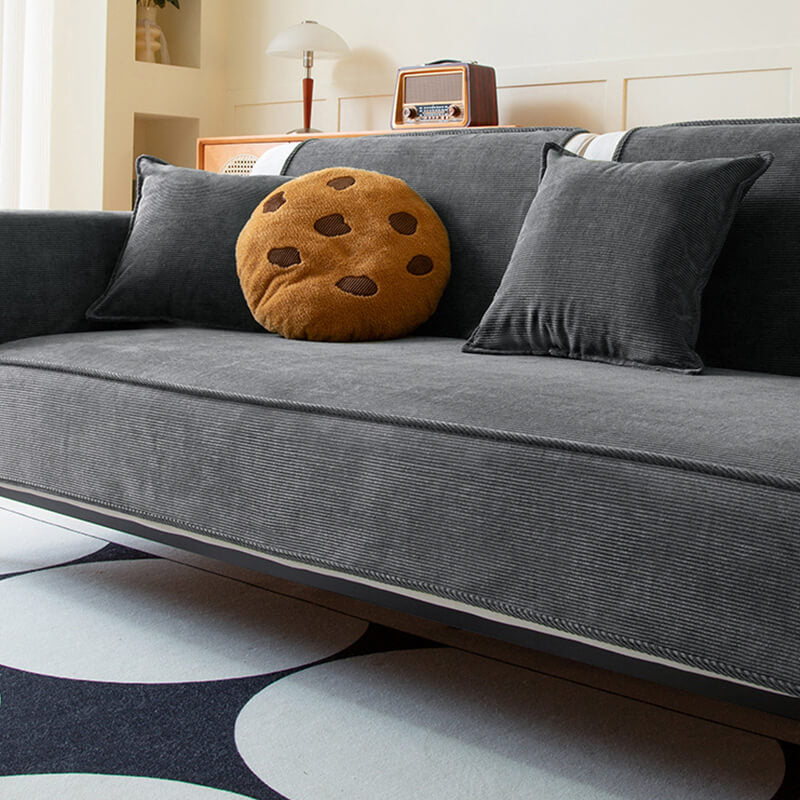 Elegant Corduroy Sofa Protector with Non-Slip Backing