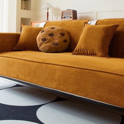 Elegant Corduroy Sofa Protector with Non-Slip Backing