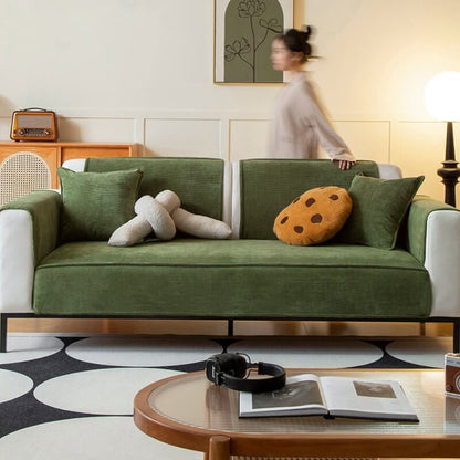 Elegant Corduroy Sofa Protector with Non-Slip Backing