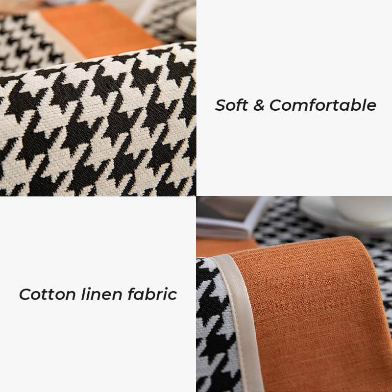 Classic Houndstooth Chenille Non-Slip Couch Cover - Plush Protection for Your Sofa