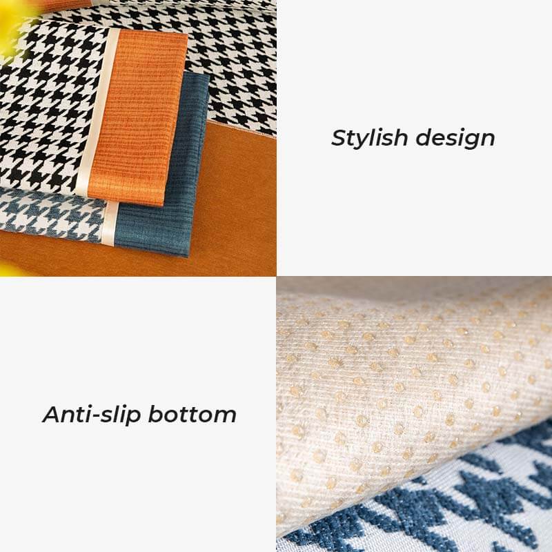 Classic Houndstooth Chenille Non-Slip Couch Cover - Plush Protection for Your Sofa