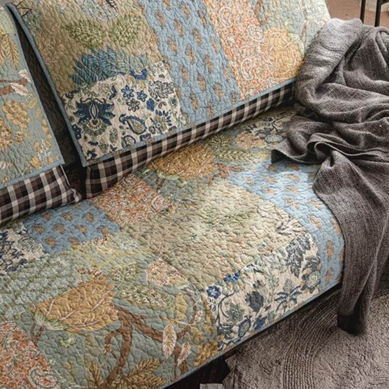 European Floral Cotton Sofa Cover - Protective, Non-Slip for Sofas
