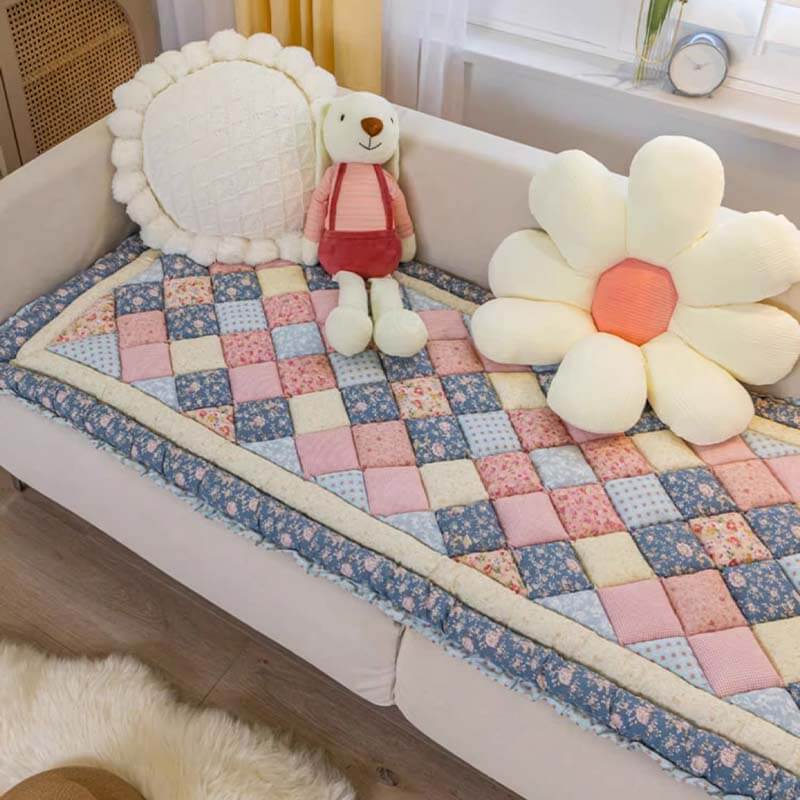Floral Handmade Pure Cotton Protective Couch Cover - Soft, Durable & Elegant