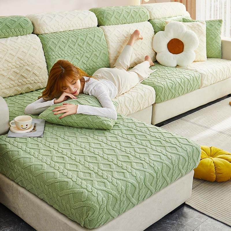 All-Around Plush Fleece Stretch Couch Cover