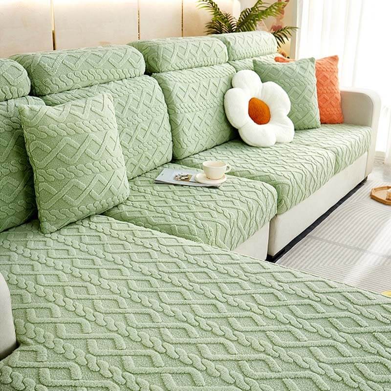 All-Around Plush Fleece Stretch Couch Cover