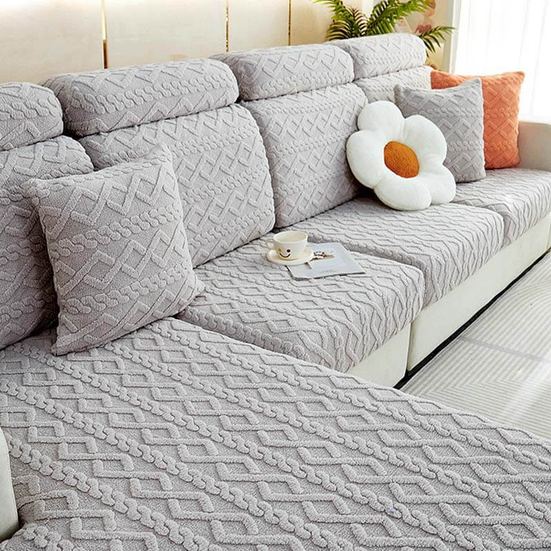 All-Around Plush Fleece Stretch Couch Cover