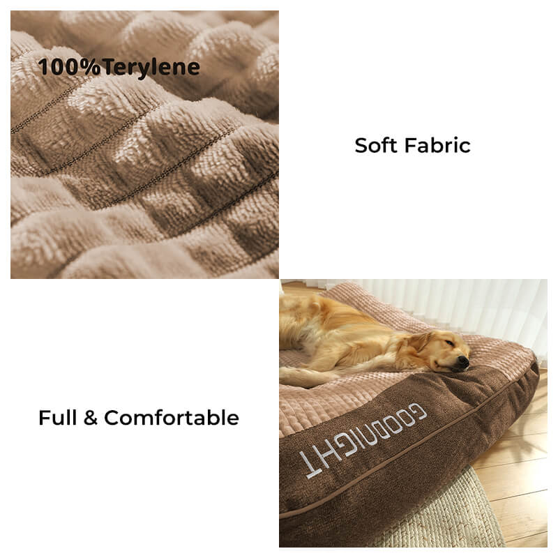 Large Thick Scratch-Resistant Dog Bed with Spine-Support Cushion