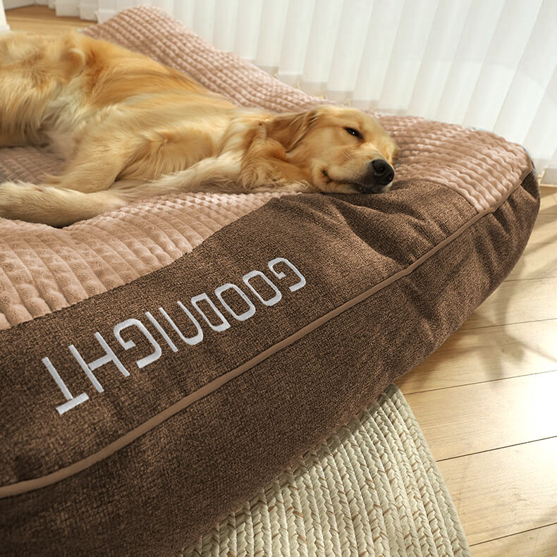 Large Thick Scratch-Resistant Dog Bed with Spine-Support Cushion