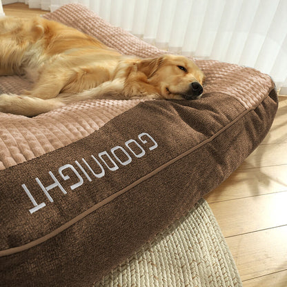 Large Thick Scratch-Resistant Dog Bed with Spine-Support Cushion