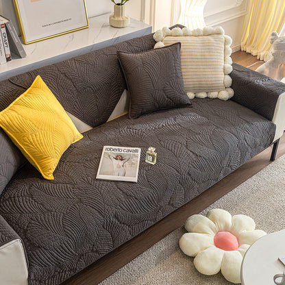 Leaf Design Sofa Mat – Anti-Scratch & Non-Slip Couch Cover for Furniture Protection