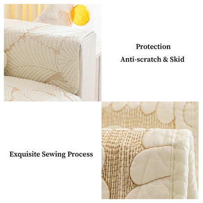 Leaf Design Sofa Mat – Anti-Scratch & Non-Slip Couch Cover for Furniture Protection