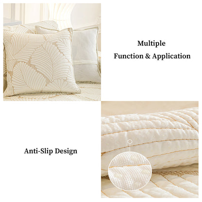 Leaf Design Sofa Mat – Anti-Scratch & Non-Slip Couch Cover for Furniture Protection