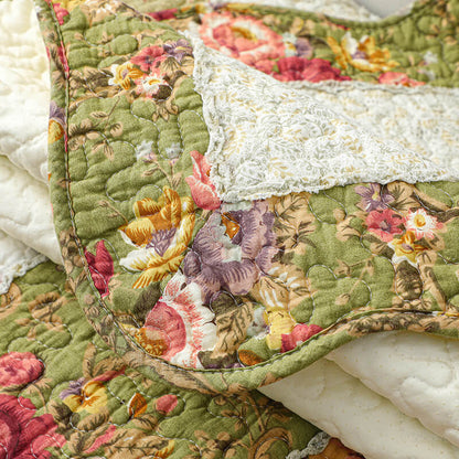 Chic Vintage Floral Plaid Cotton Couch Slipcover