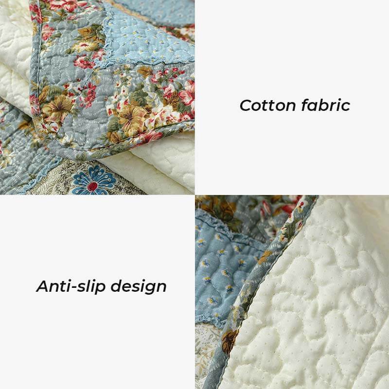 Chic Vintage Floral Plaid Cotton Couch Slipcover