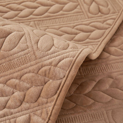 Cozy Crystal Velvet Wheat-Pattern Embroidery Non-Slip Sofa Cover