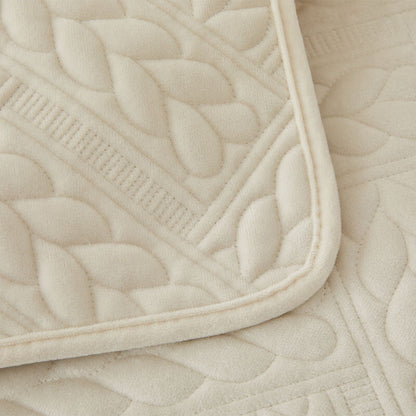Cozy Crystal Velvet Wheat-Pattern Embroidery Non-Slip Sofa Cover