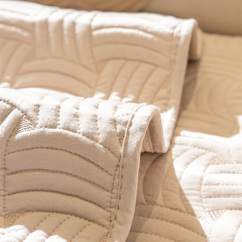 Luxurious Weave-Pattern Cotton Quilted Sectional Couch Cover