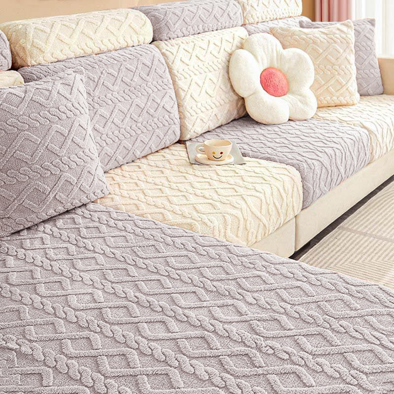 All-Around Plush Fleece Stretch Couch Cover