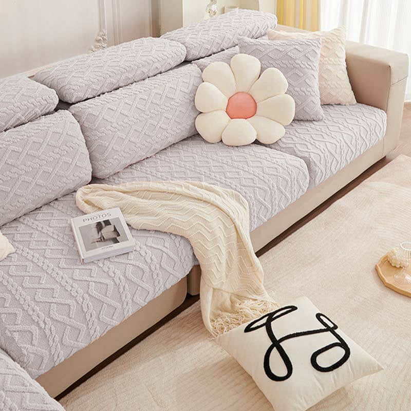 All-Around Plush Fleece Stretch Couch Cover