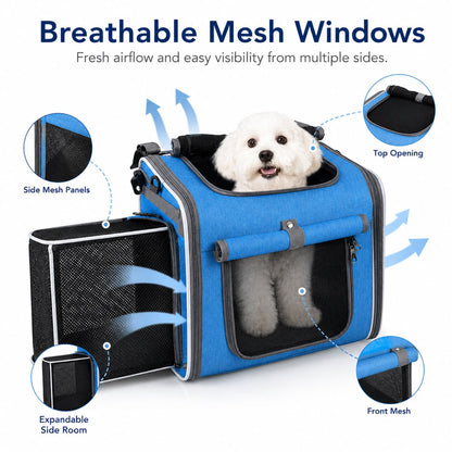 Bike Pet Carrier Backpack, Expandable 4-in-1 for Cats & Small Dogs