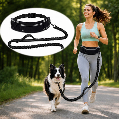 Dog Running Leash, Hands-Free Waist Belt for Jogging & Hiking