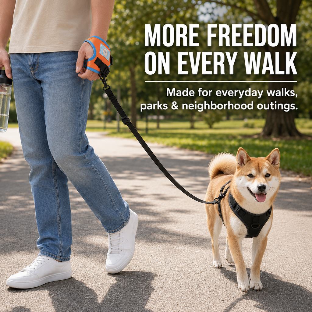 Hands-Free Wrist Dog Leash for Everyday Neighborhood Walks