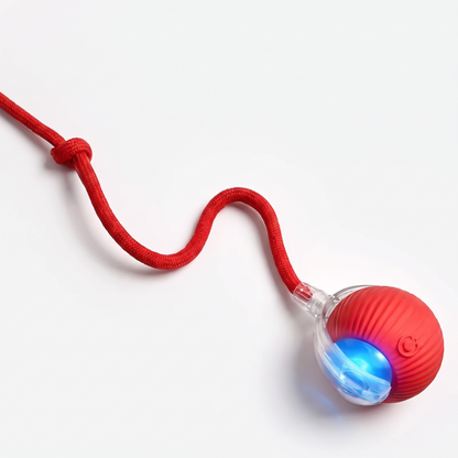 Red automatic rolling cat ball with tail