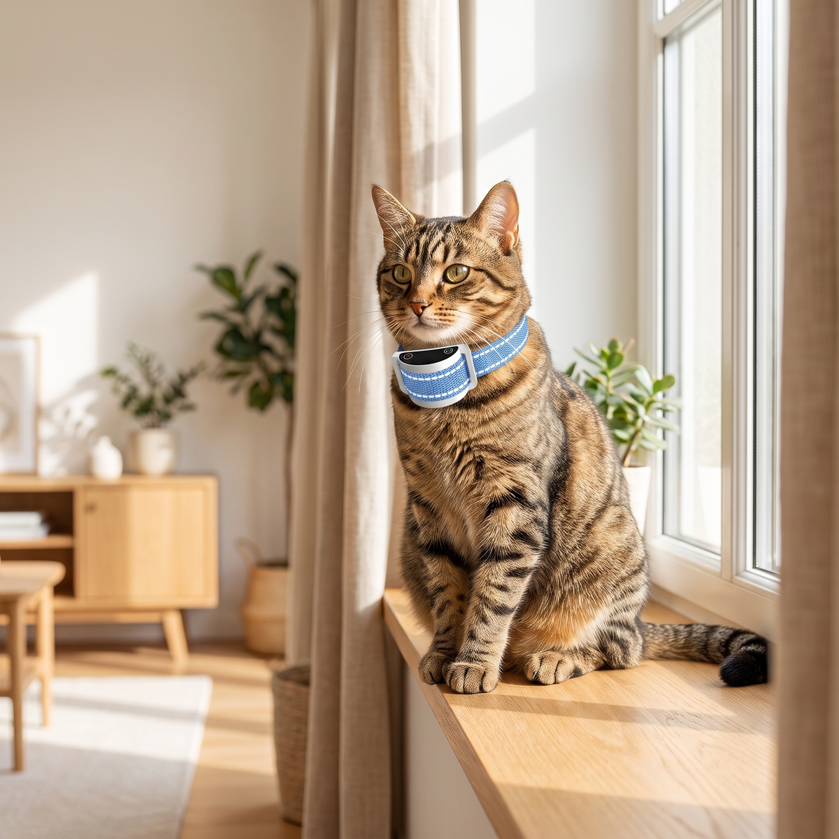 Gentle Sound & Vibration Cat Training Collar for Quieter Nights