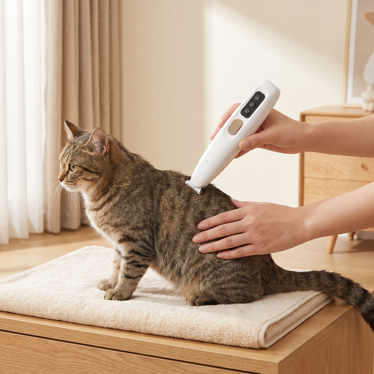 Whisper-Quiet Cordless Cat Grooming Trimmer for Calm Trims