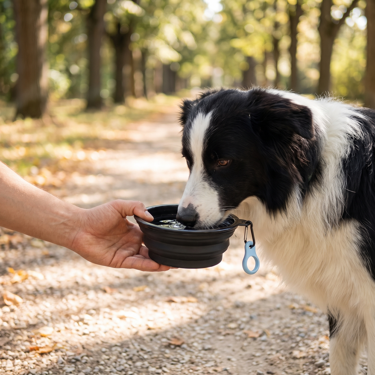 Handy Silicone Collapsible Dog Bowl with Clip for Travel