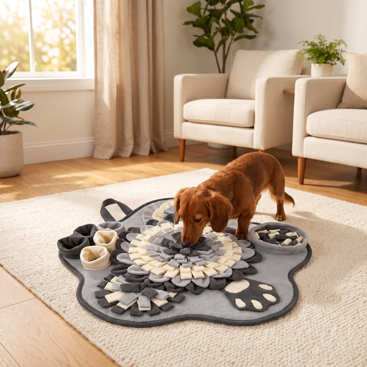 Engaging Fabric Snuffle Mat for Fun Nose-Work Foraging