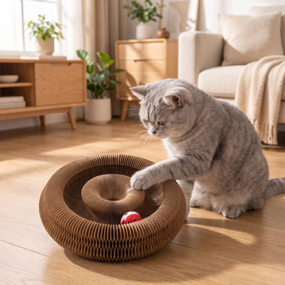 Playful Cardboard Accordion Cat Scratcher for Indoor Fun