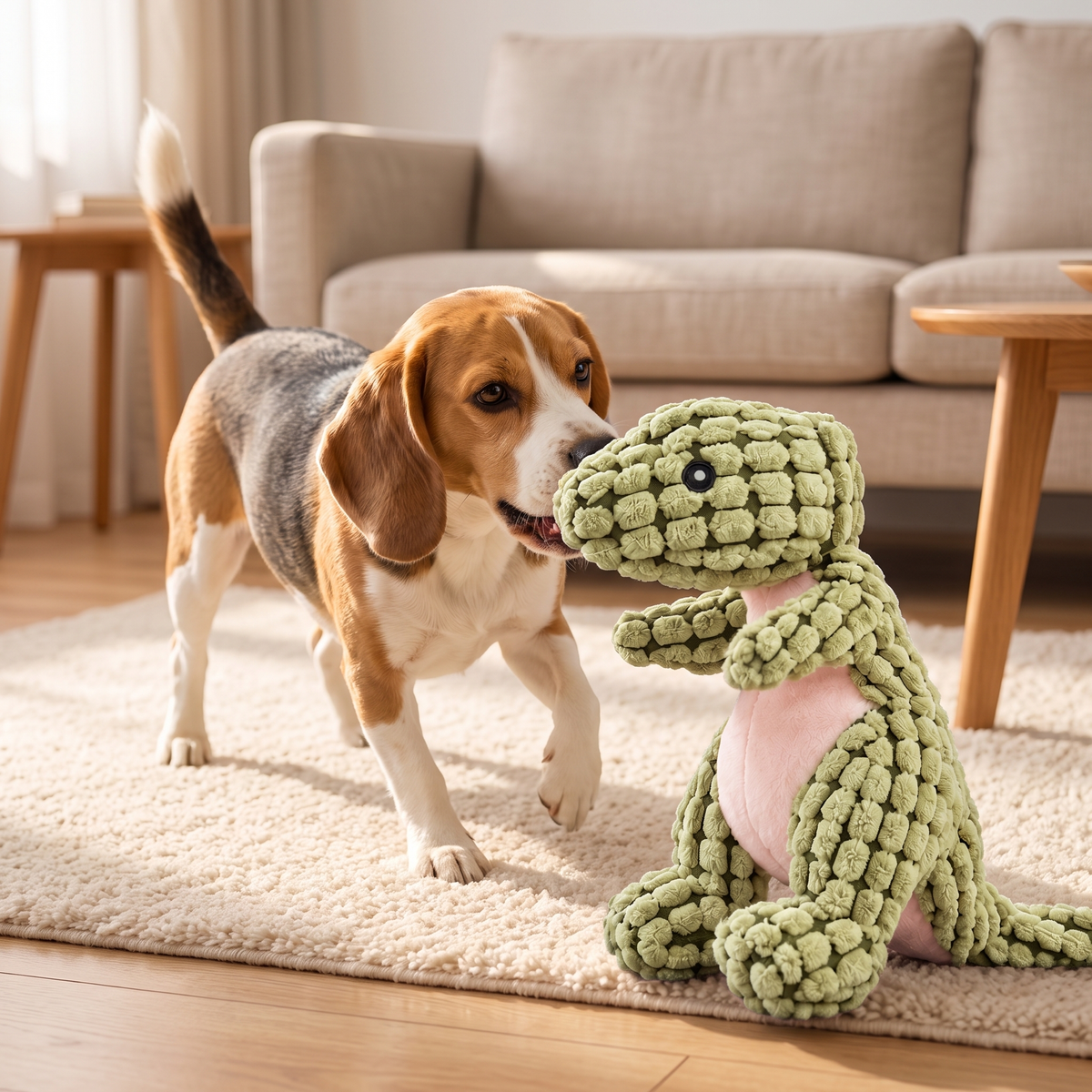 Cuddly Plush Dinosaur Dog Toy for Playful Bonding Time