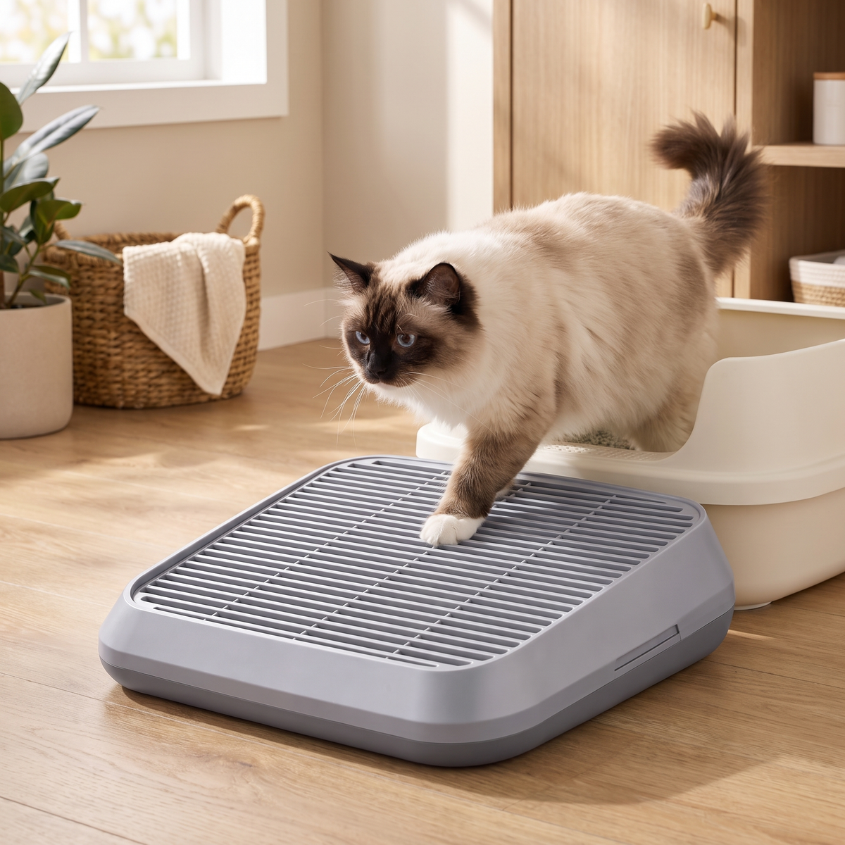 Clever Double-Layer Litter Catcher Step for Tidy Floors