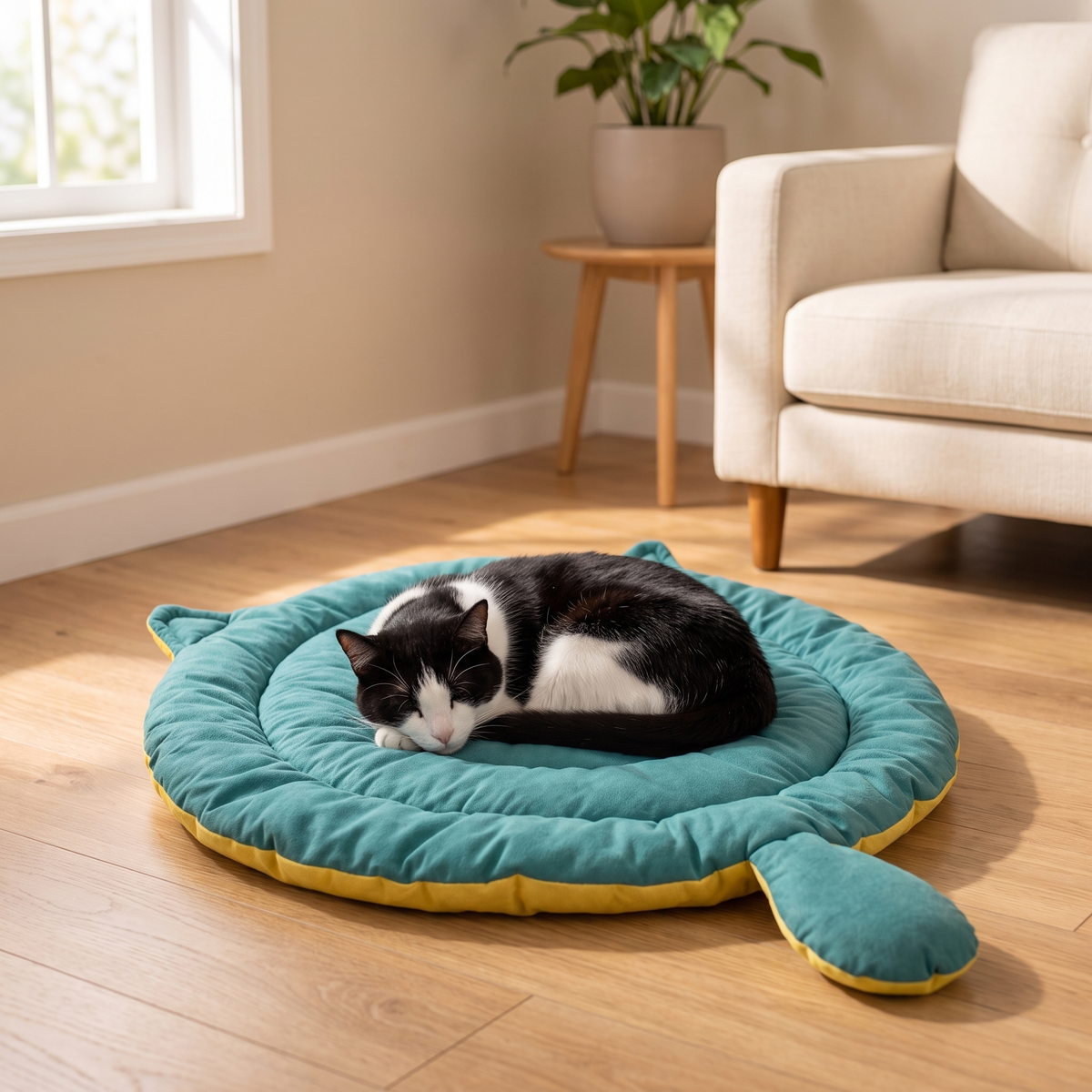 Charming Cat-Shaped Bed Cushion for Cozy Daytime Naps