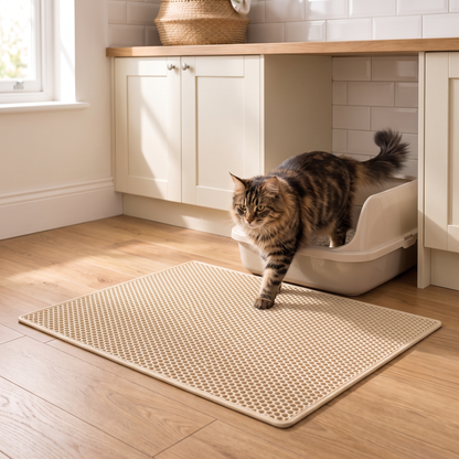 Smart Double-Layer Honeycomb Litter Mat for Clean Floors