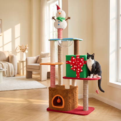 Christmas Tree Cat Tree for Festive Climbing and Lounging