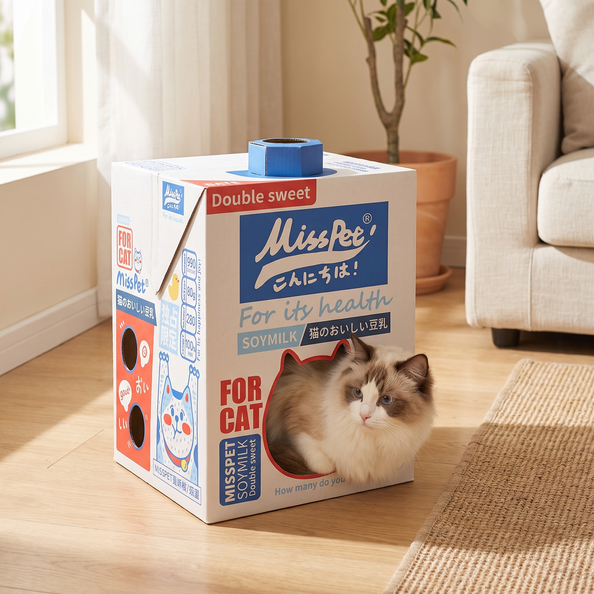 Foldable Pudding Box Cat Scratching Board