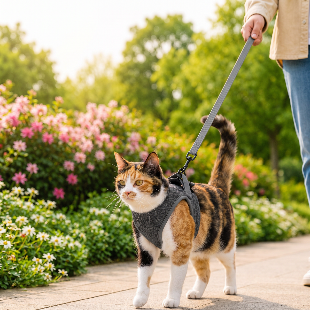 Cat Harness and Leash Set for Outdoor Walks, Lightweight