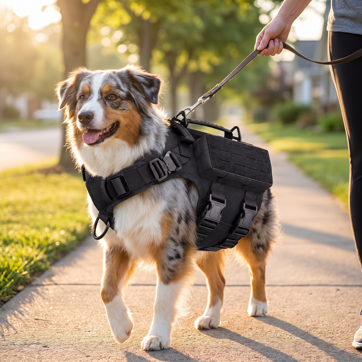 Tactical Dog Harness for Large Dogs, Hiking & Training Vest