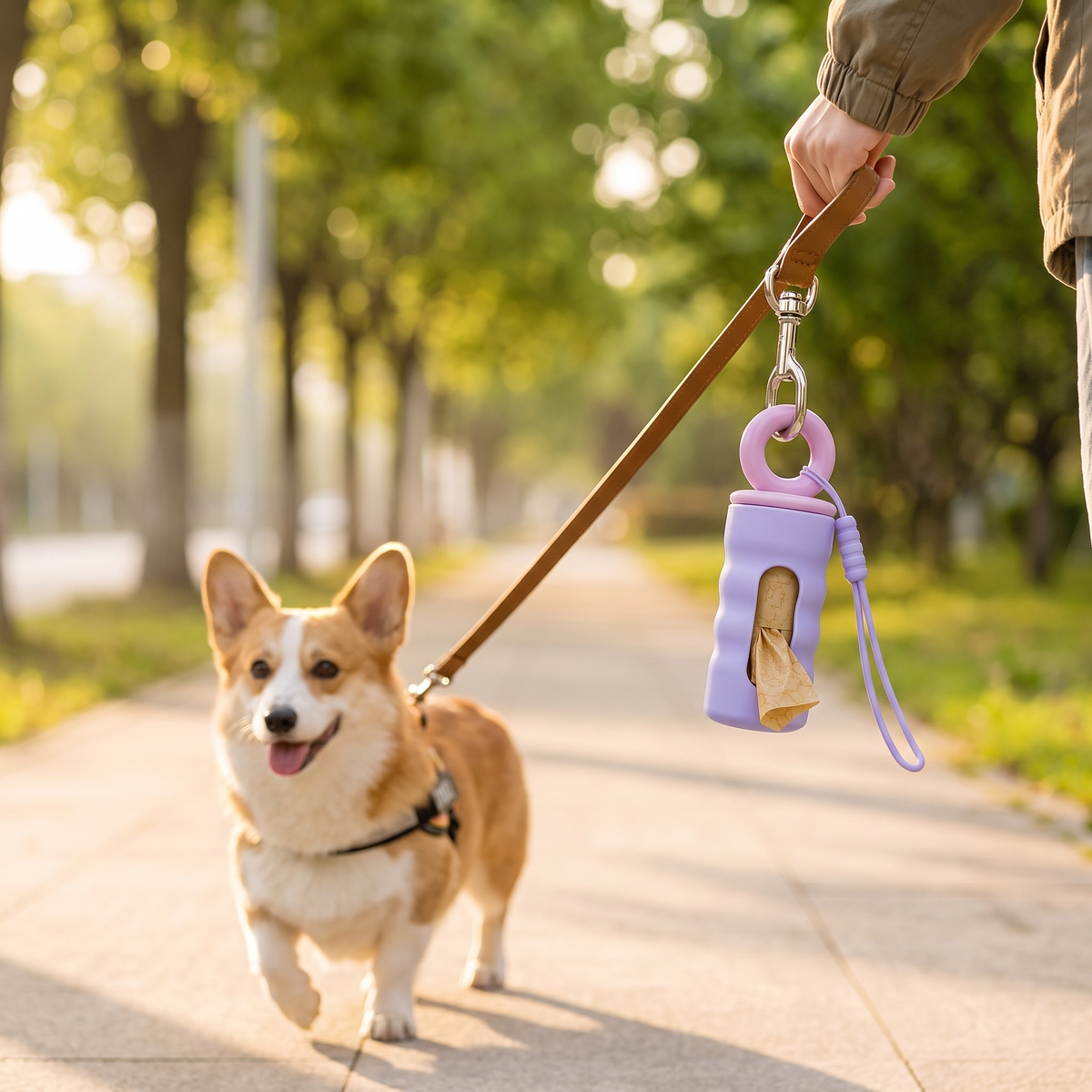 Dog Poop Bag Dispenser, Clip-On Leash Waste Bag Holder