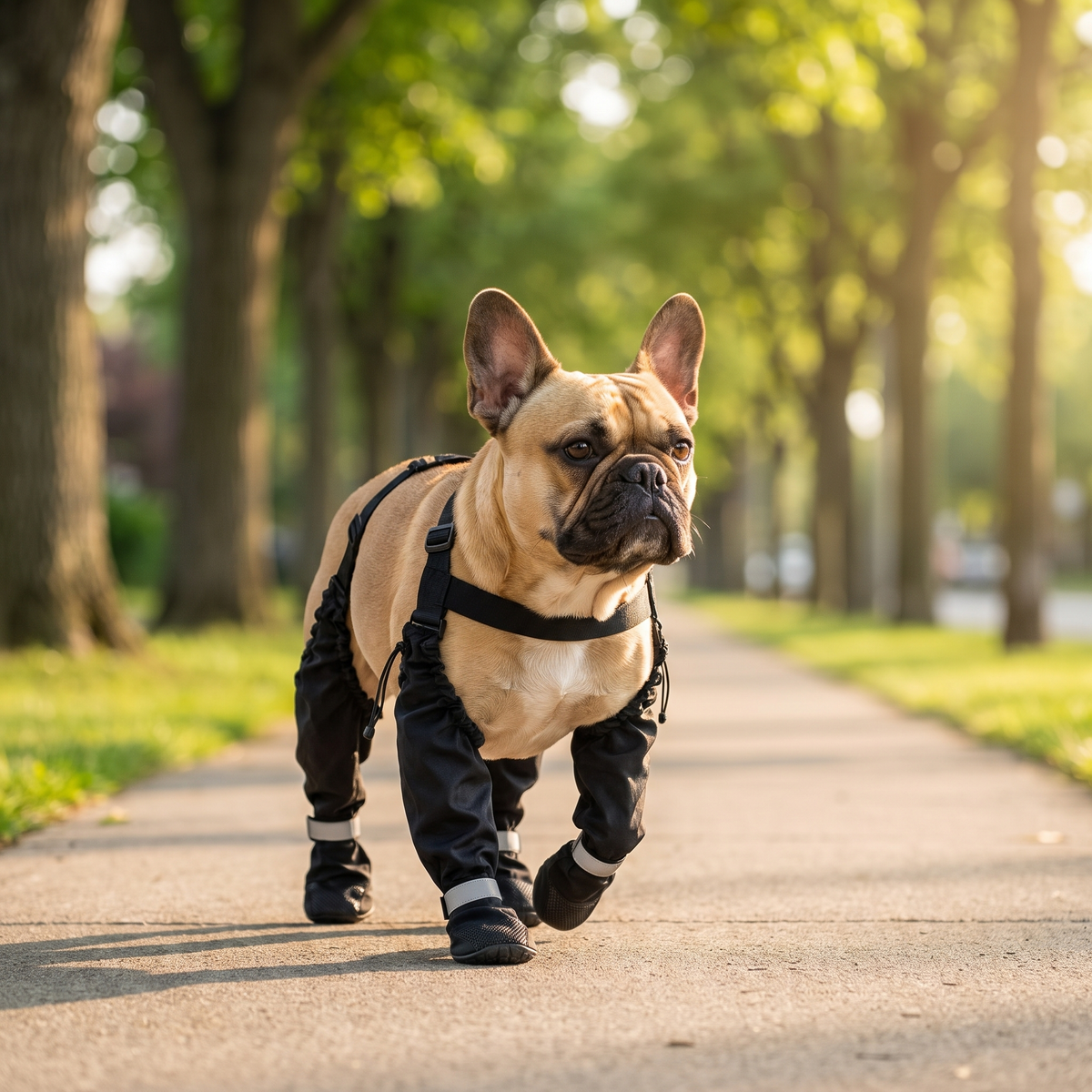 Dog Boots for Rain & Mud, 4-in-1 Connected Leg Protection