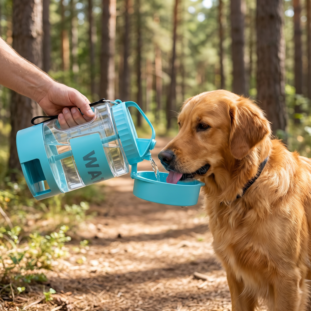 Dog Water Bottle for Hiking, 74 fl oz with Pull-Out Bowl