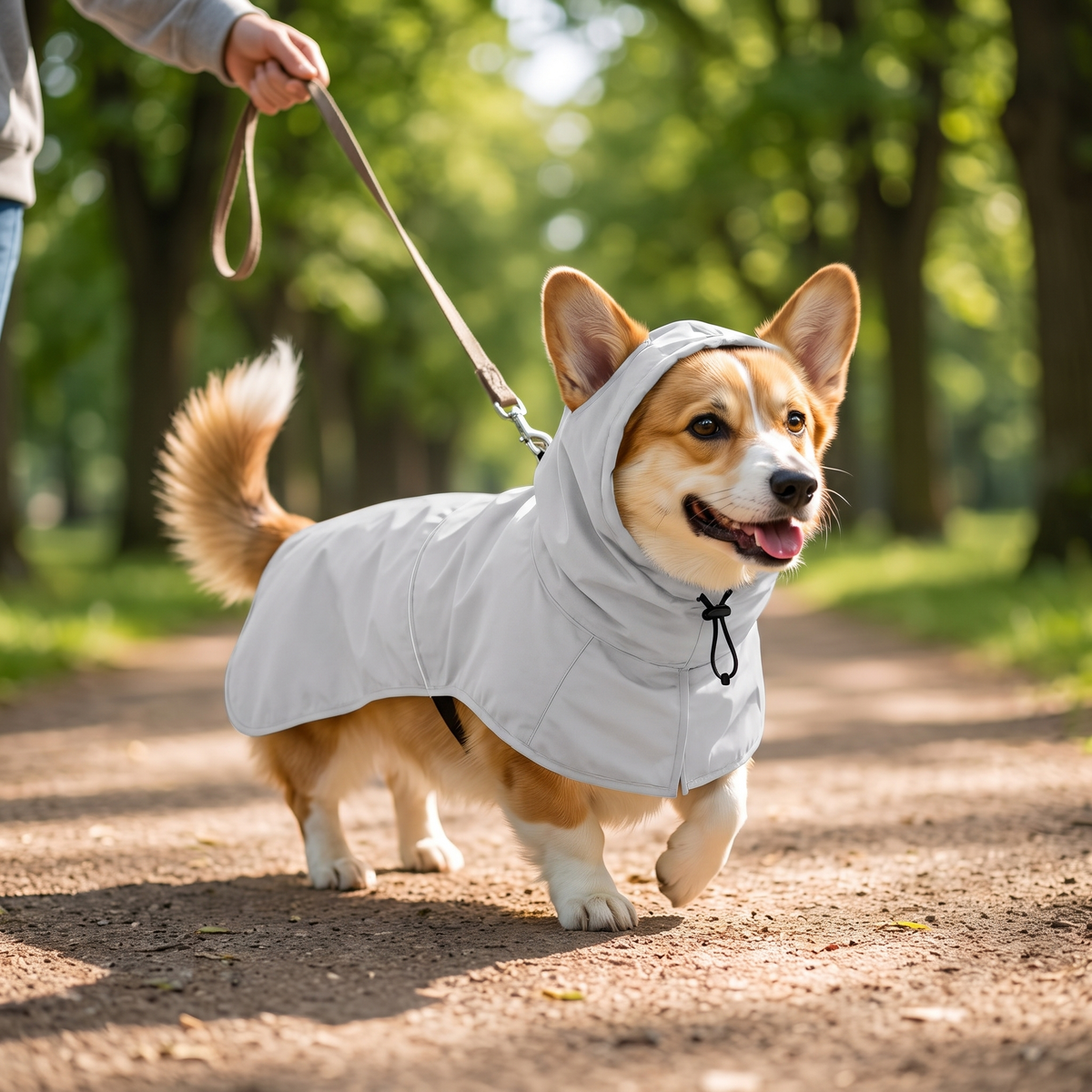 Dog Raincoat with Hood, Lightweight Sun & Rain Cape