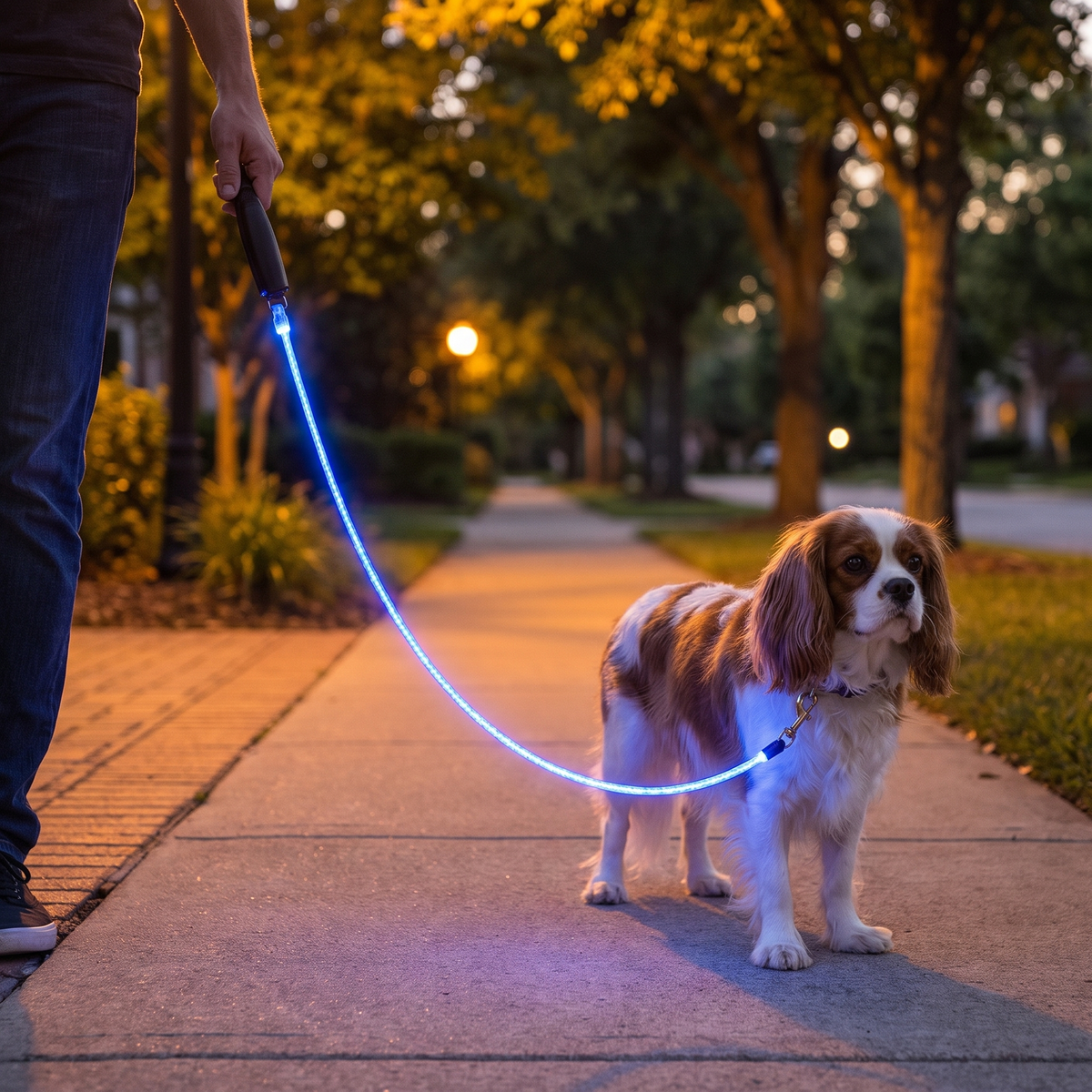 Light Up Dog Leash, USB Rechargeable LED for Night Walks